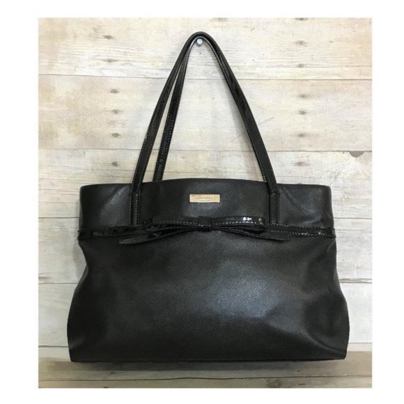 Kate Spade Black Leather Satchel With Bow COA
